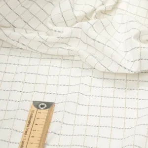 Printed Knits Design-78 Black & Tan Checks on White