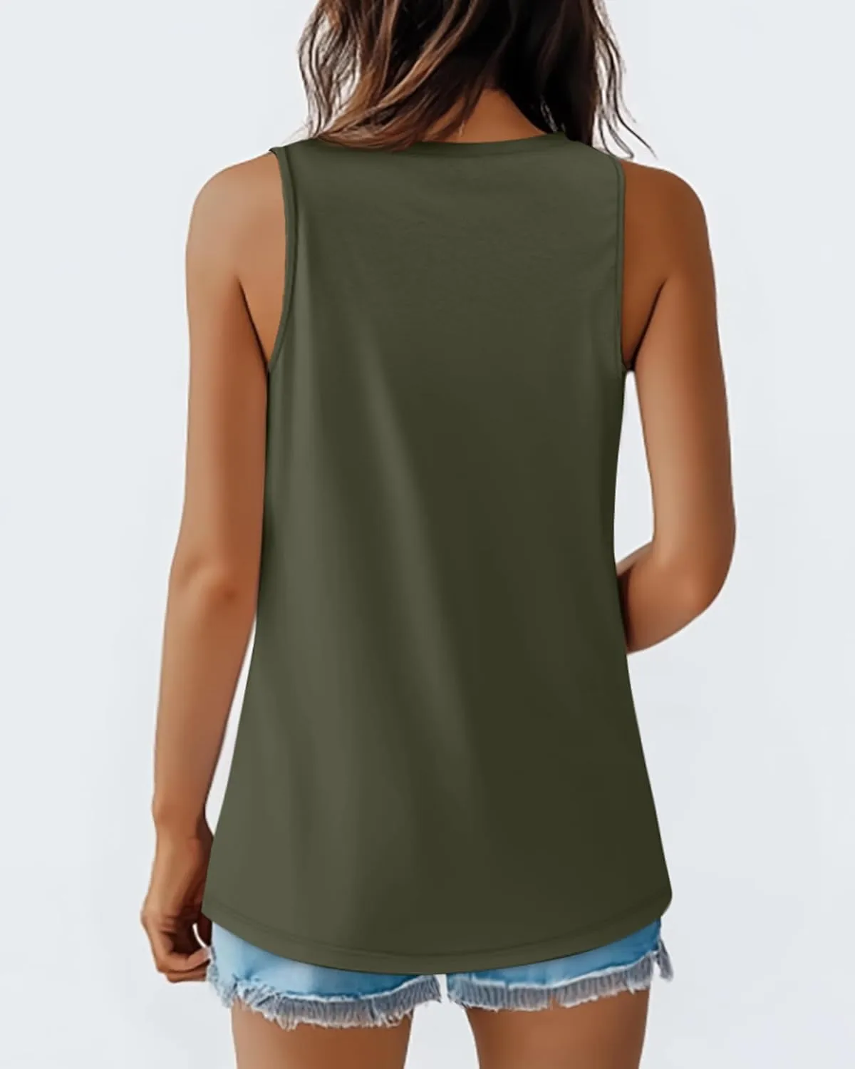 Riyiper 3 Pack Women's V Neck Tank Tops Sleeveless T Shirts Loose Casual Tunic Tank Summer 2025 Beach Vacation Clothes