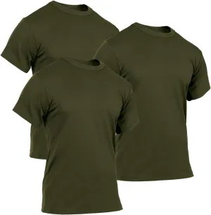 Rothco Olive Drab Quick Dry Moisture Wicking T-Shirt  3 Pack - Multipack Performance T-Shirts - Large