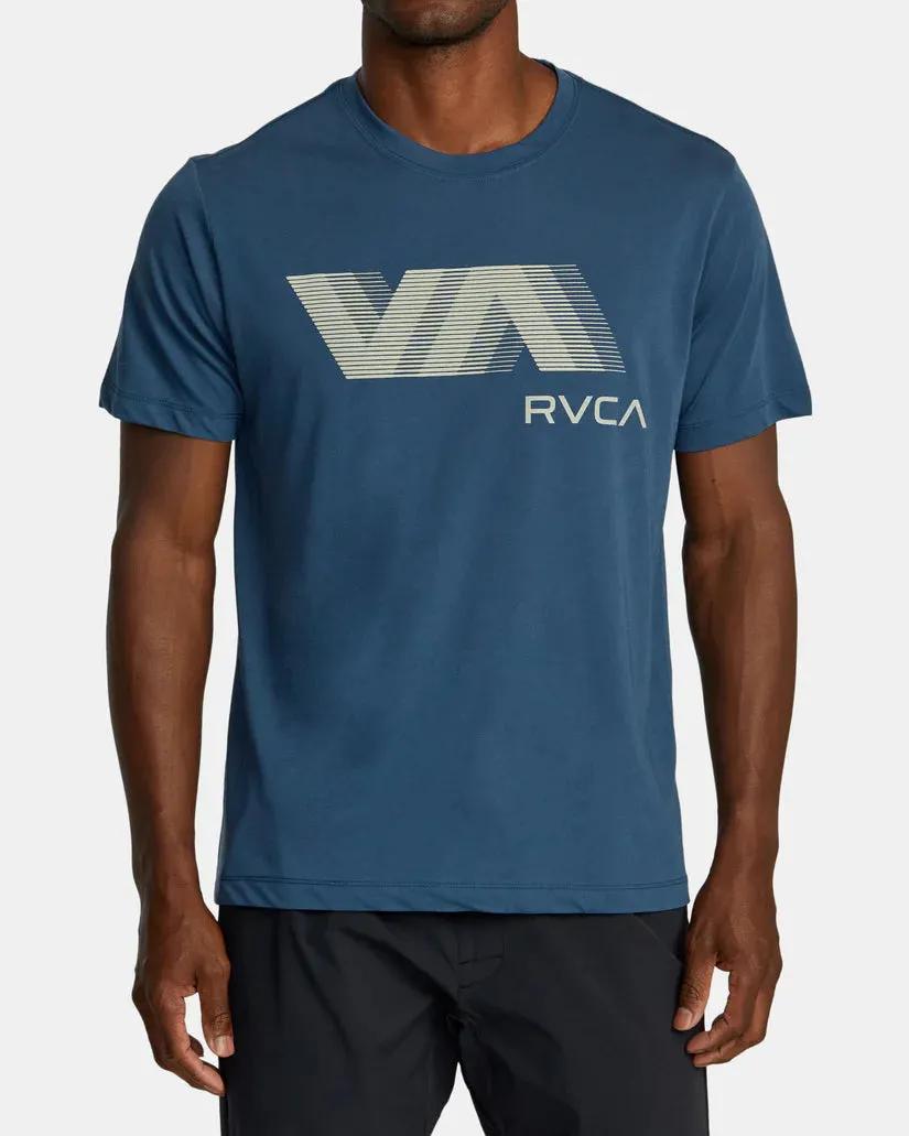 RVCA VA BLUR TEE - PETROL BLUE