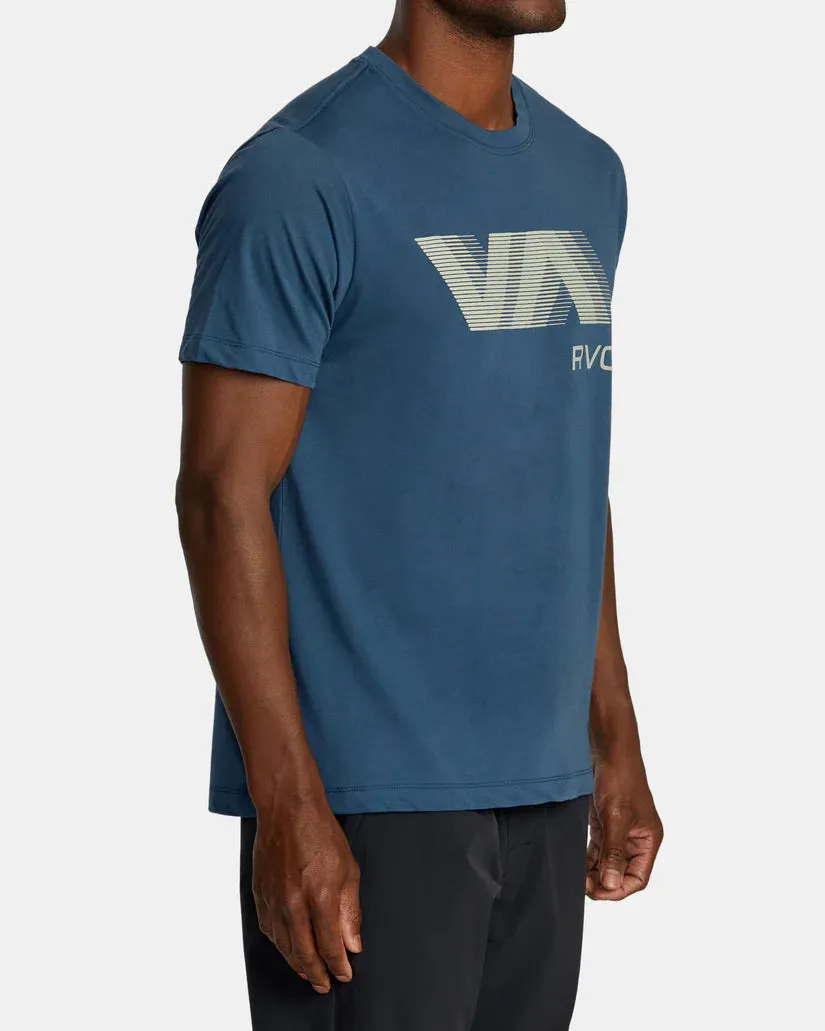RVCA VA BLUR TEE - PETROL BLUE