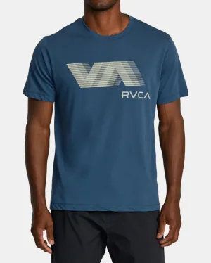 RVCA VA BLUR TEE - PETROL BLUE