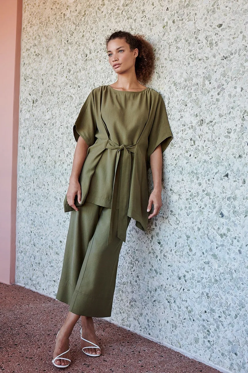 Sanded Twill Caftan Top