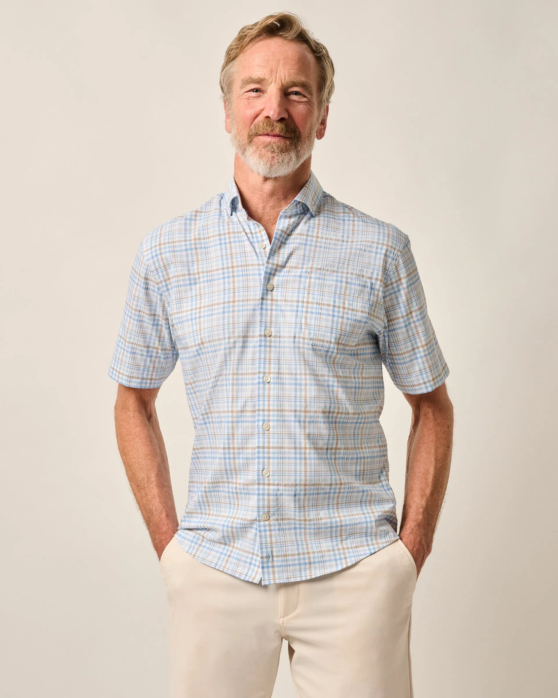 Short Sleeve Performance Button Down Shirt - Macks