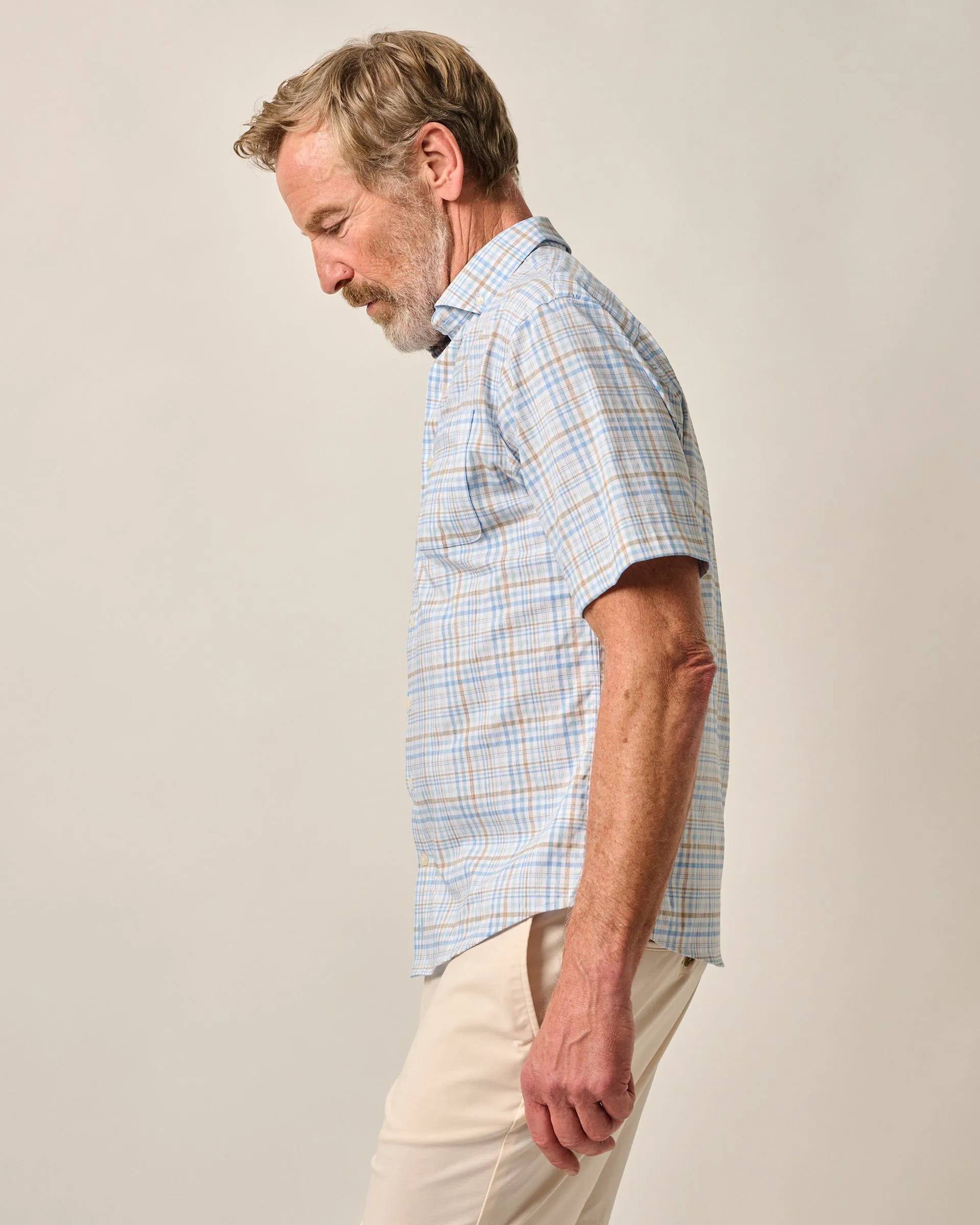 Short Sleeve Performance Button Down Shirt - Macks