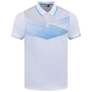 Spot Printed Polo White/Bermuda - SS23
