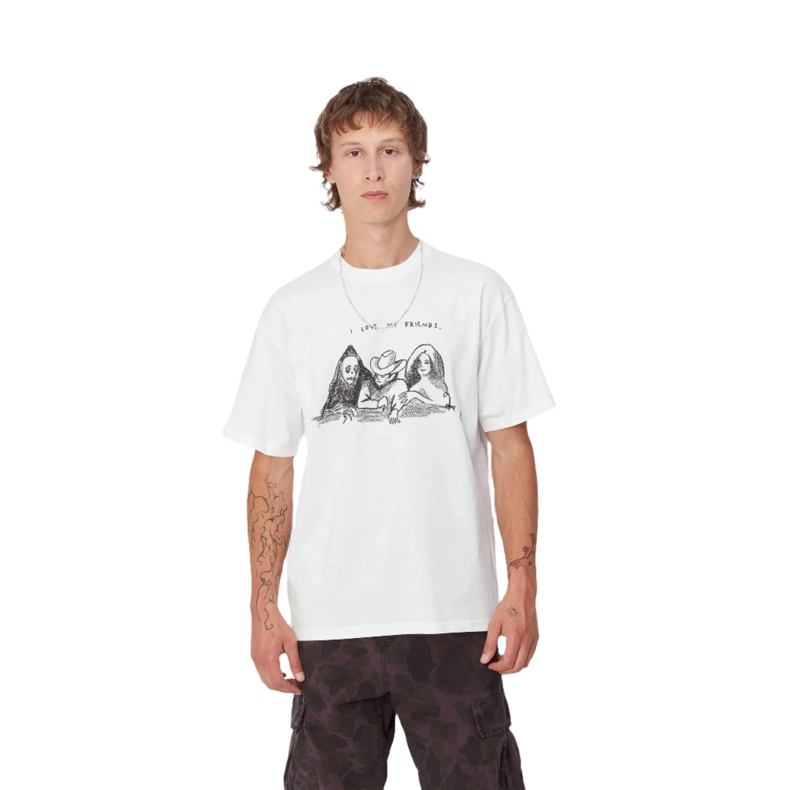 S/S PEPE FRIENDS T-SHIRT WHITE / BLACK