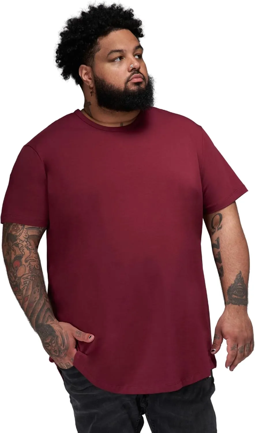 STRONGSIZE Men's Big and Tall Shirts  Stretch T-Shirt for Casual Wear (Available in Longer and Regular Length)