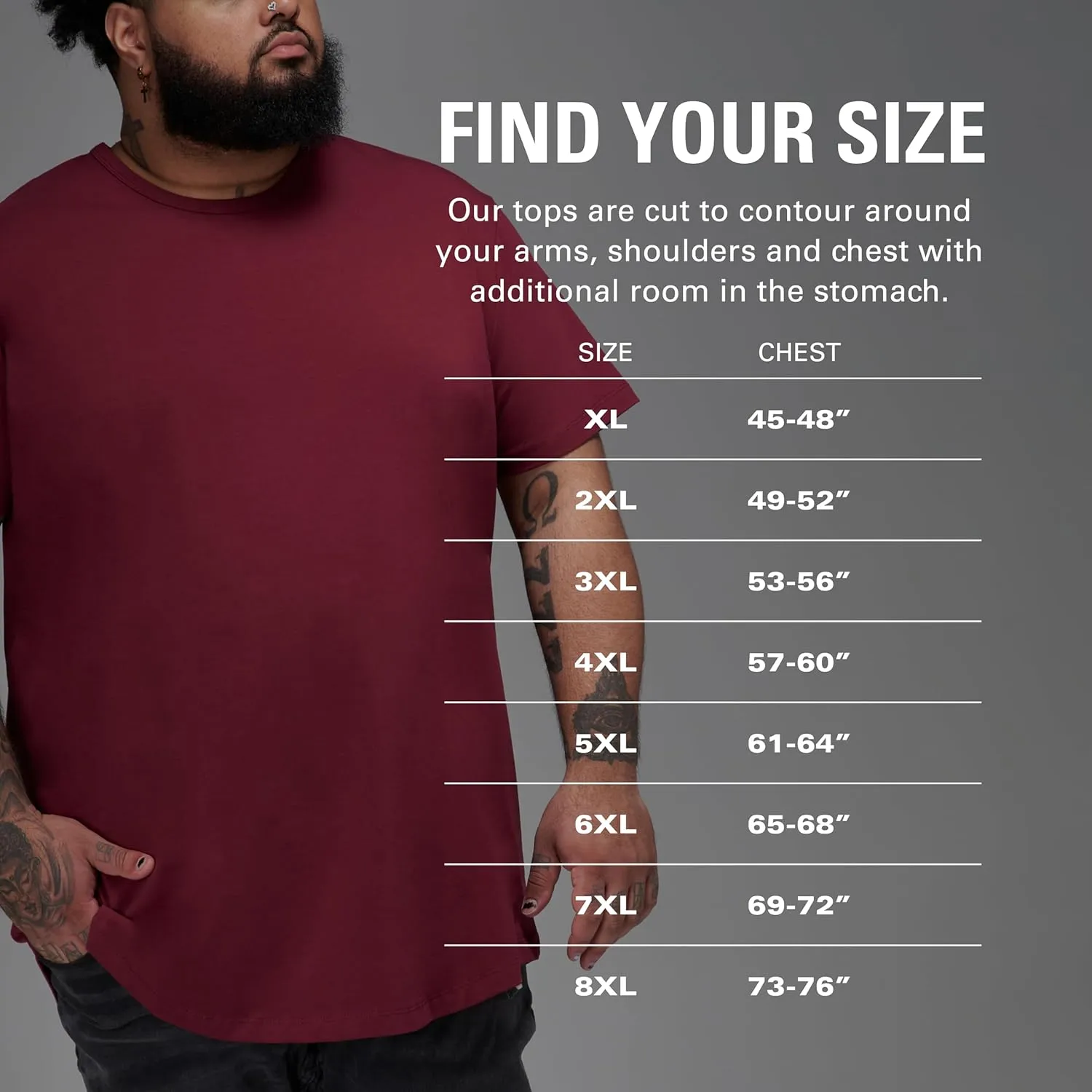 STRONGSIZE Men's Big and Tall Shirts  Stretch T-Shirt for Casual Wear (Available in Longer and Regular Length)