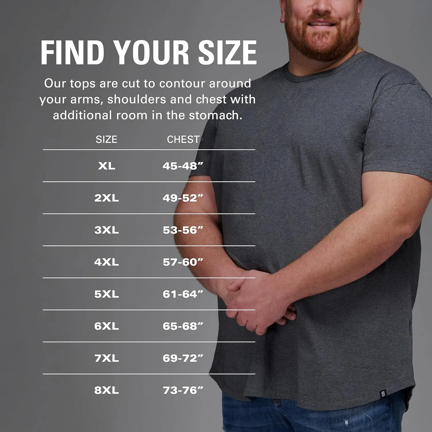 STRONGSIZE Men's Big and Tall Shirts  Stretch T-Shirt for Casual Wear (Available in Longer and Regular Length)