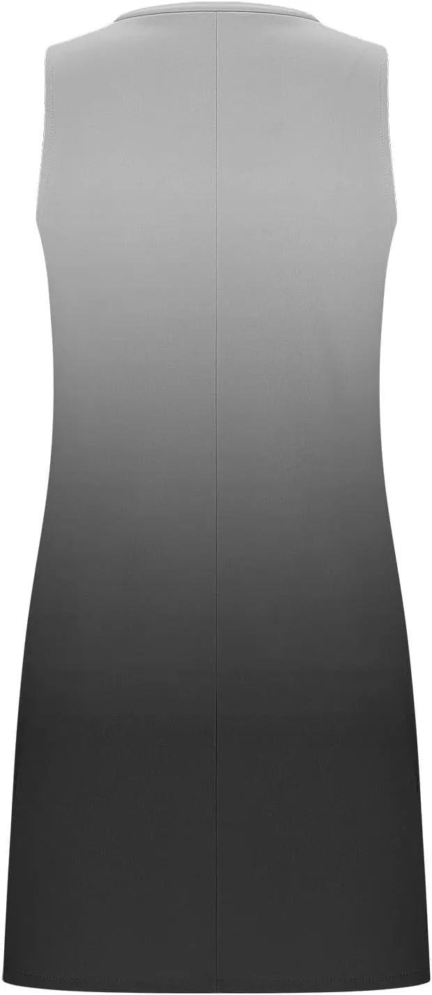 Sundresses for Women Summer Casual V Neck Sleeveless Dresses Boho Beach Cover Up Tank Dress A Line T-Shirts Dress