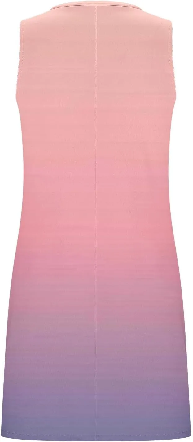 Sundresses for Women Summer Casual V Neck Sleeveless Dresses Boho Beach Cover Up Tank Dress A Line T-Shirts Dress
