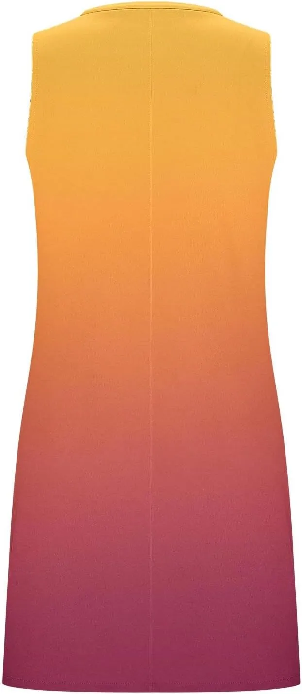 Sundresses for Women Summer Casual V Neck Sleeveless Dresses Boho Beach Cover Up Tank Dress A Line T-Shirts Dress