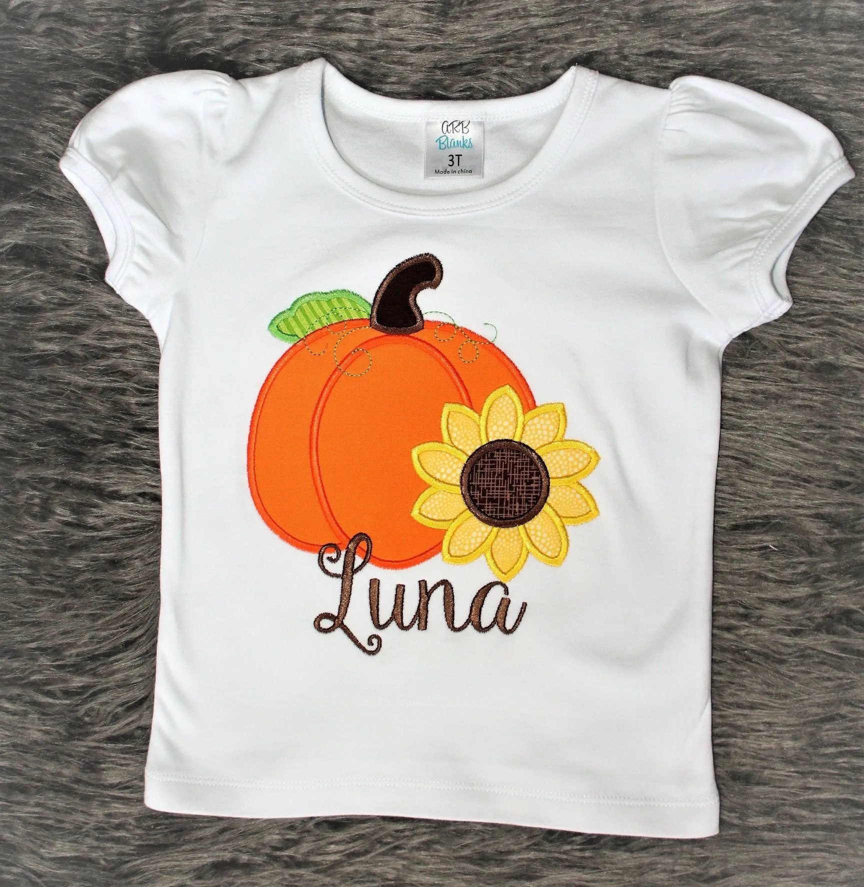 Sunflower Pumpkin Personalized Shirts for Kids