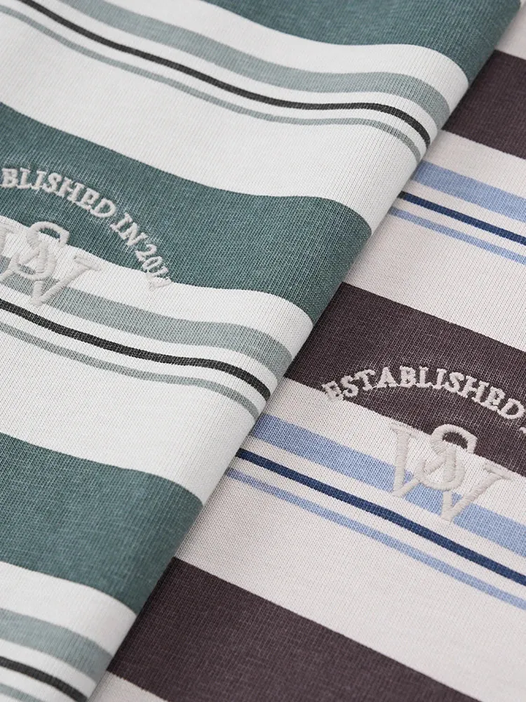 Super Loose Fit Vintage Striped T-shirts Men - Heavyweight 100% Cotton - Oversize Streetwear