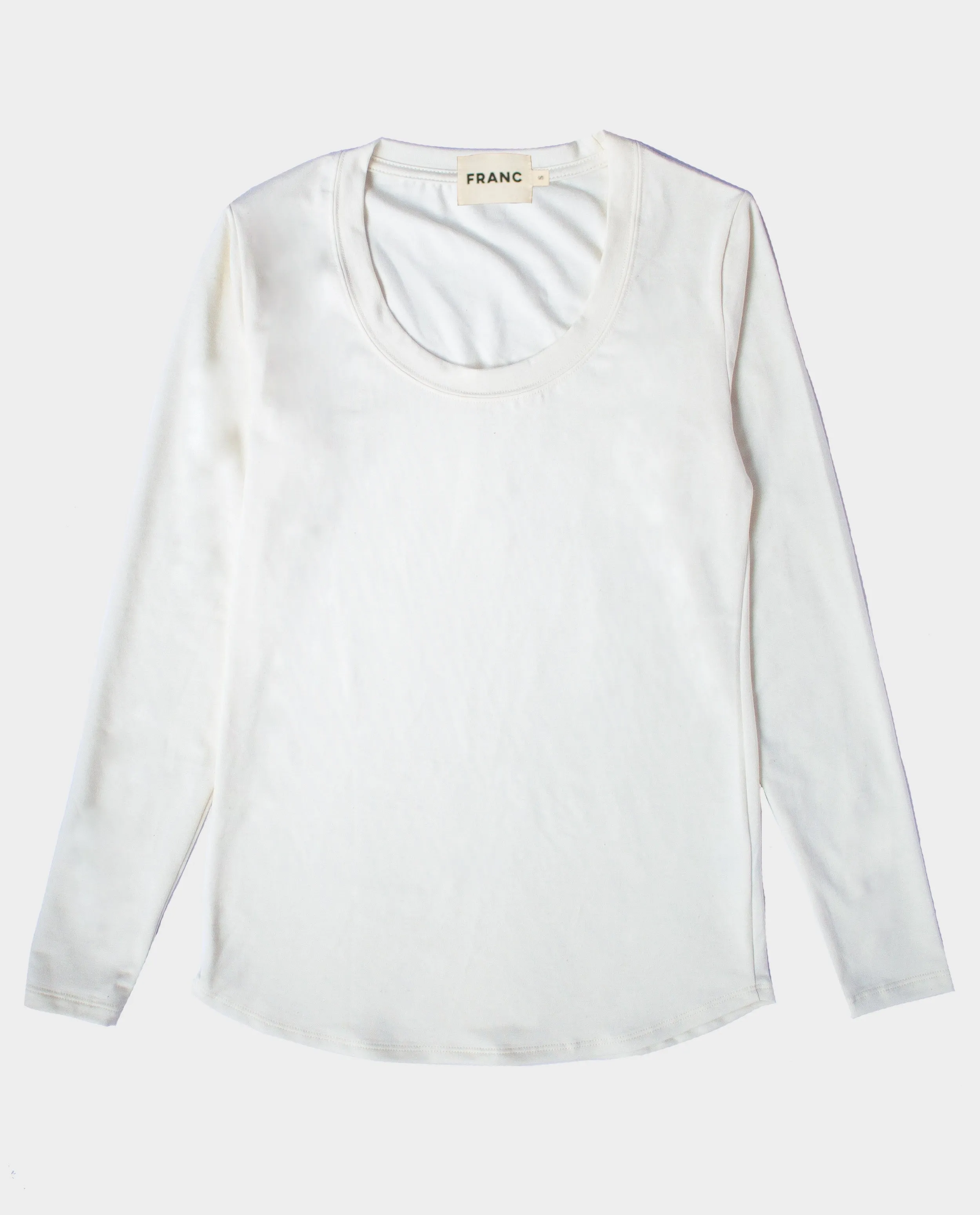 The Long Sleeve Crewneck Tee in White