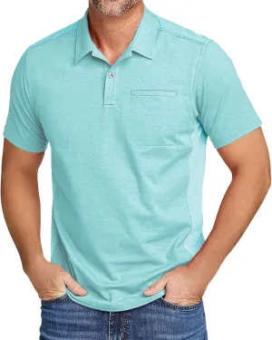 V VALANCH Men's Polo Shirts Sport Casual Short Sleeve Golf Polo Moisture Wicking Collared Tennis T-Shirt