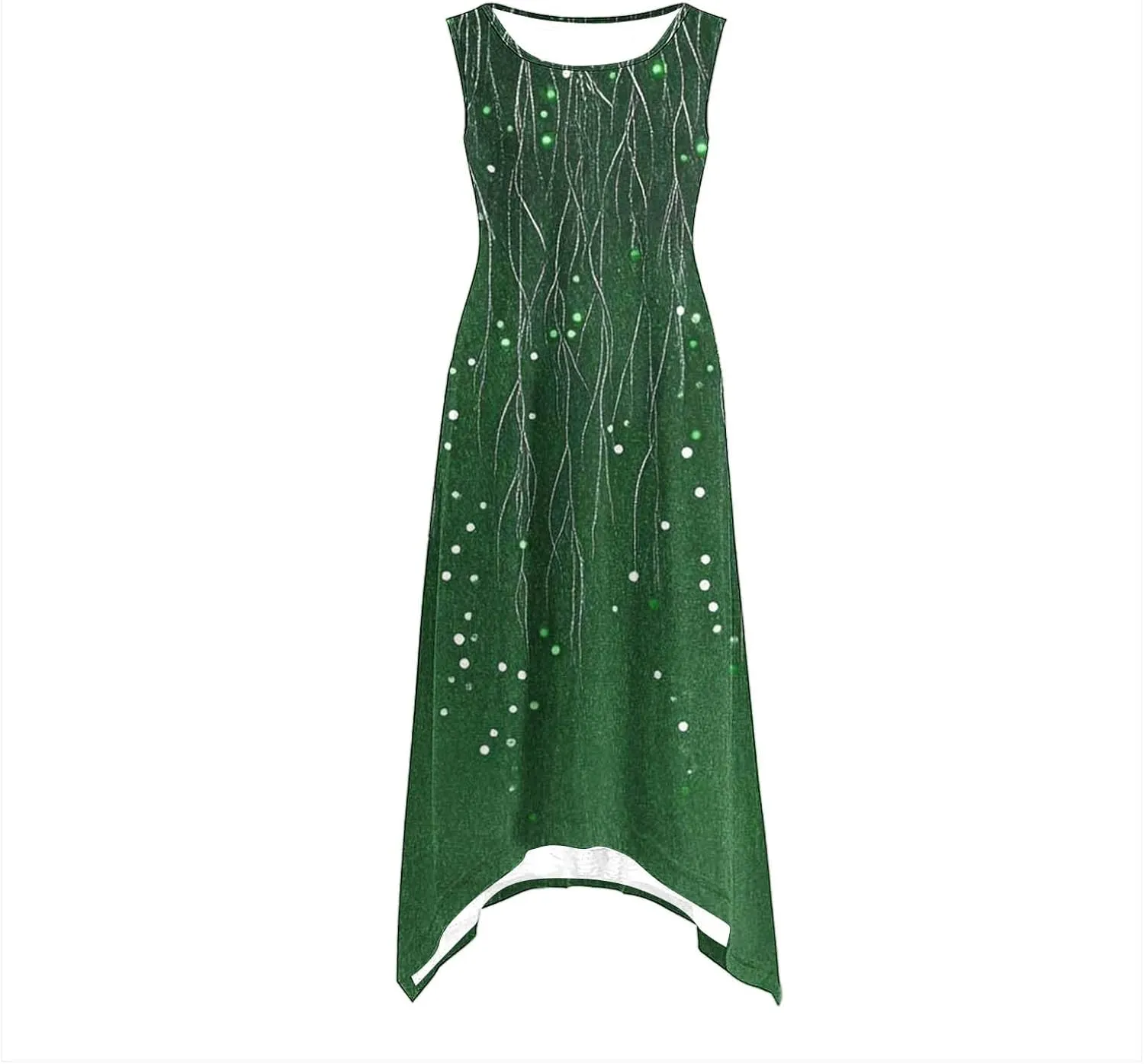 Vacation Dresses for Women 2025 Casual Sleeveless Handkerchief Hem Tank Dresses Boho Print 2025 Beach Sundresses
