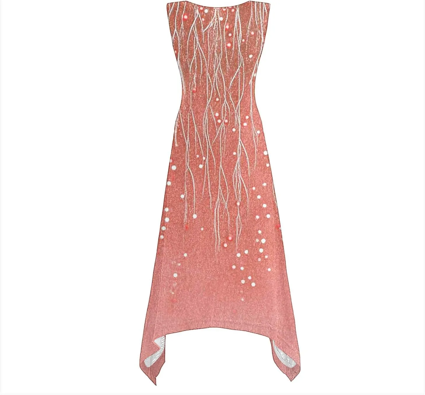 Vacation Dresses for Women 2025 Casual Sleeveless Handkerchief Hem Tank Dresses Boho Print 2025 Beach Sundresses