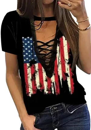 Vintage Rock Skeleton Eagle T Shirts for Women Casual Country Music Tshirts Funny Summer Rock Band Concert Shirt Top