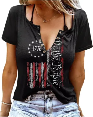 Vintage Rock Skeleton Eagle T Shirts for Women Casual Country Music Tshirts Funny Summer Rock Band Concert Shirt Top