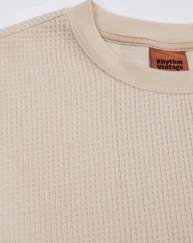 Vintage Waffle Ls Tee in Natural