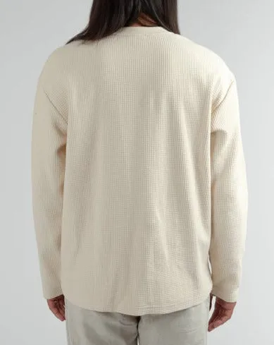 Vintage Waffle Ls Tee in Natural