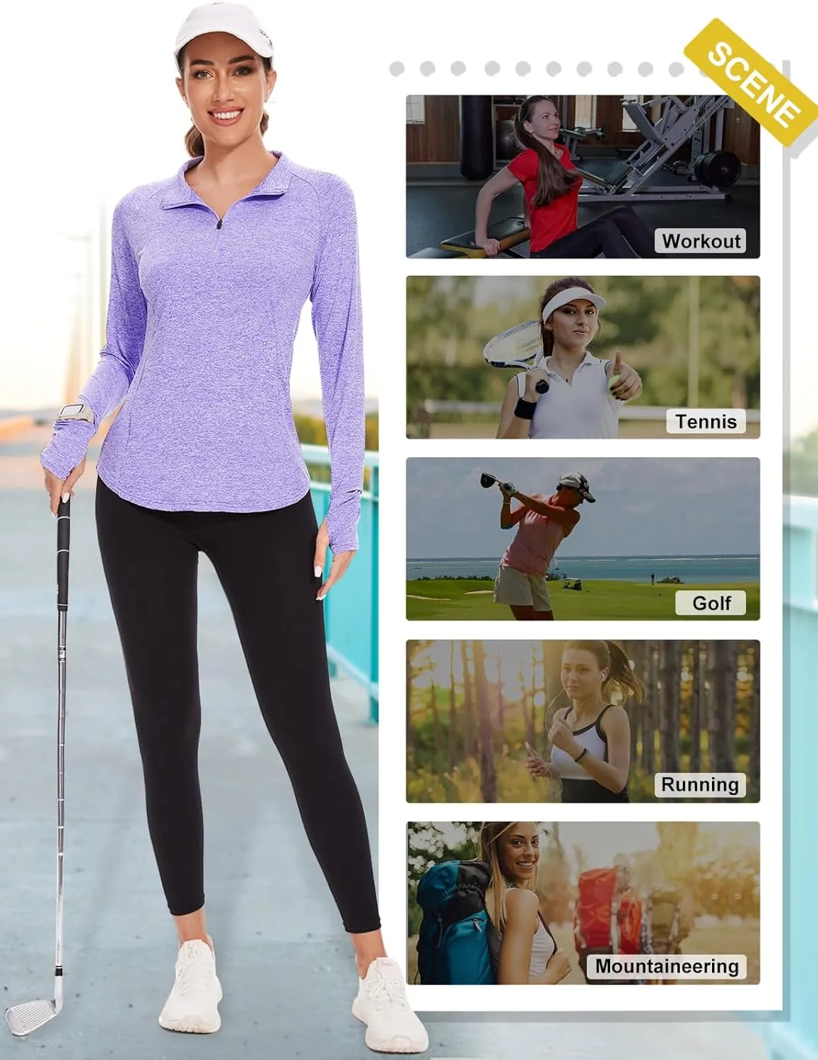 Viracy Womens Long Sleeve Workout Tops Quick Dry Half Zip Moisture Wicking Running Athletic T-Shirts with Pockets