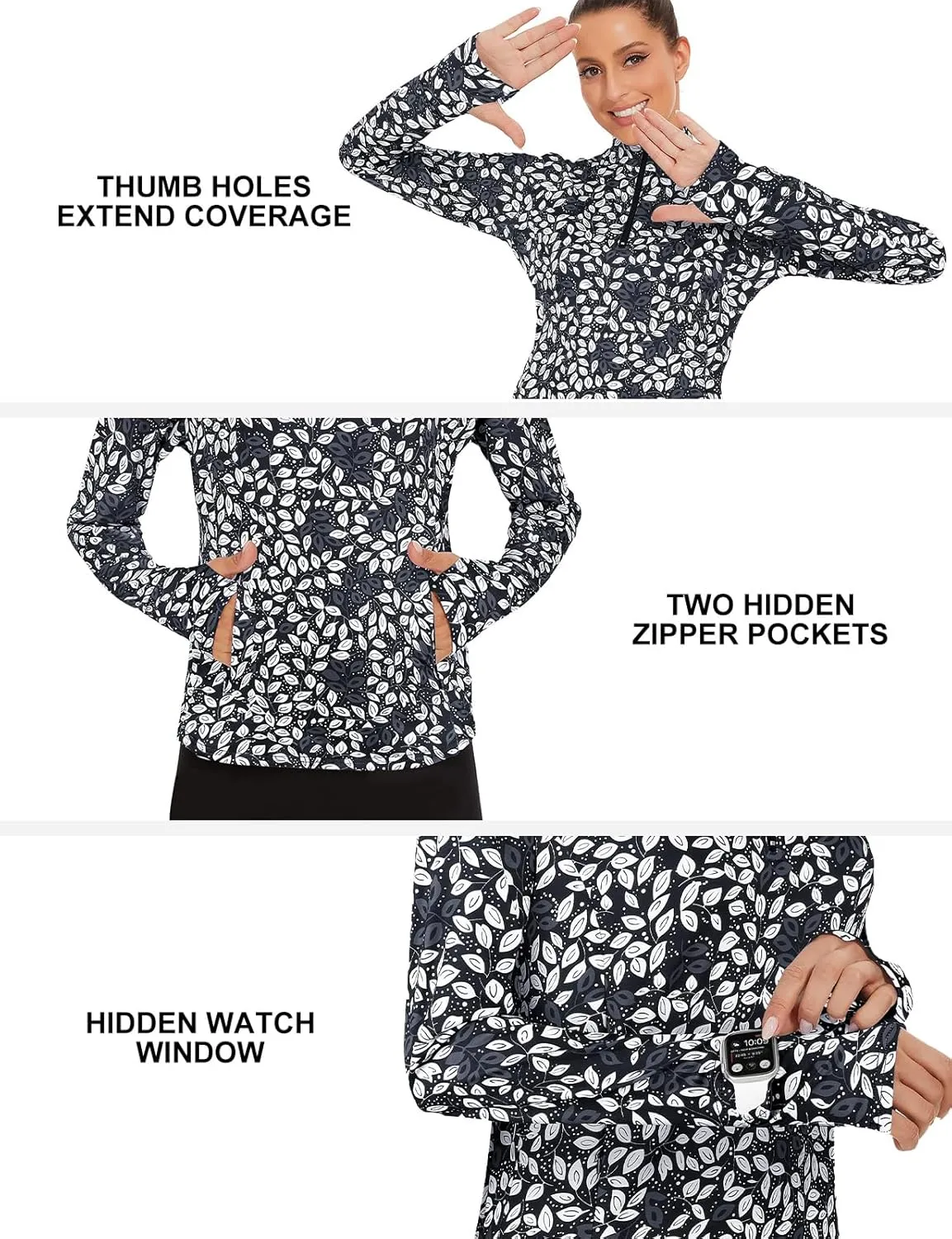 Viracy Womens Long Sleeve Workout Tops Quick Dry Half Zip Moisture Wicking Running Athletic T-Shirts with Pockets