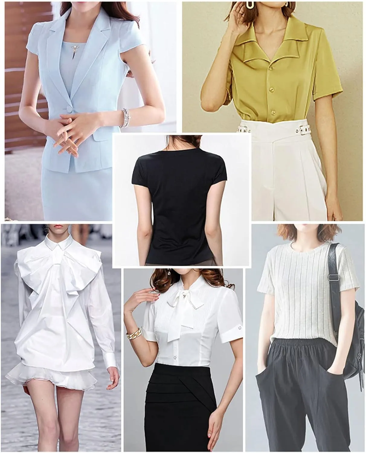 Women Sexy Casual T-Shirts 2 in 1 Built-in Shoulder Pad Push-Up Tops, Bra With Chest Pad(L,Beige)
