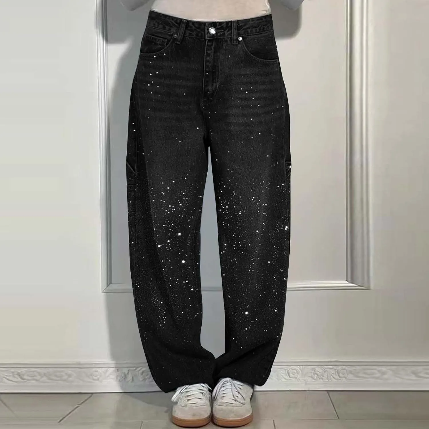 Women Wide Leg Jeans Casual Baggy Stretchy Bootcut Boyfriend Denim Pants Trendy High Waisted y2k Long Trousers