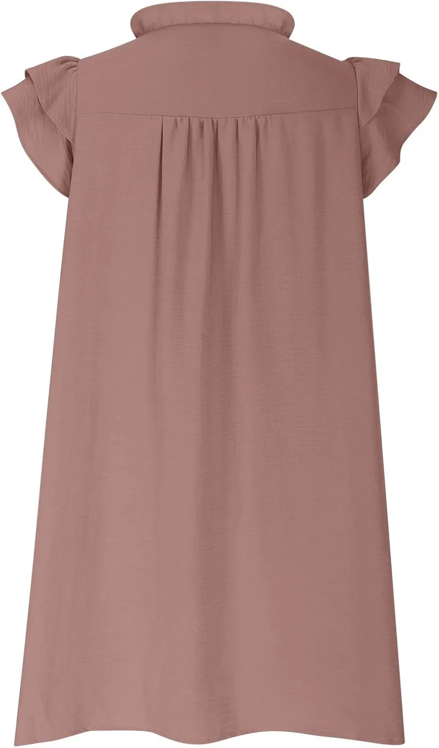 Womens 2024 Summer T-Shirts Dresses Casual V-Neck Ruffle Cap Short Sleeve Mini Dress Loose Pleated Beach Sundress