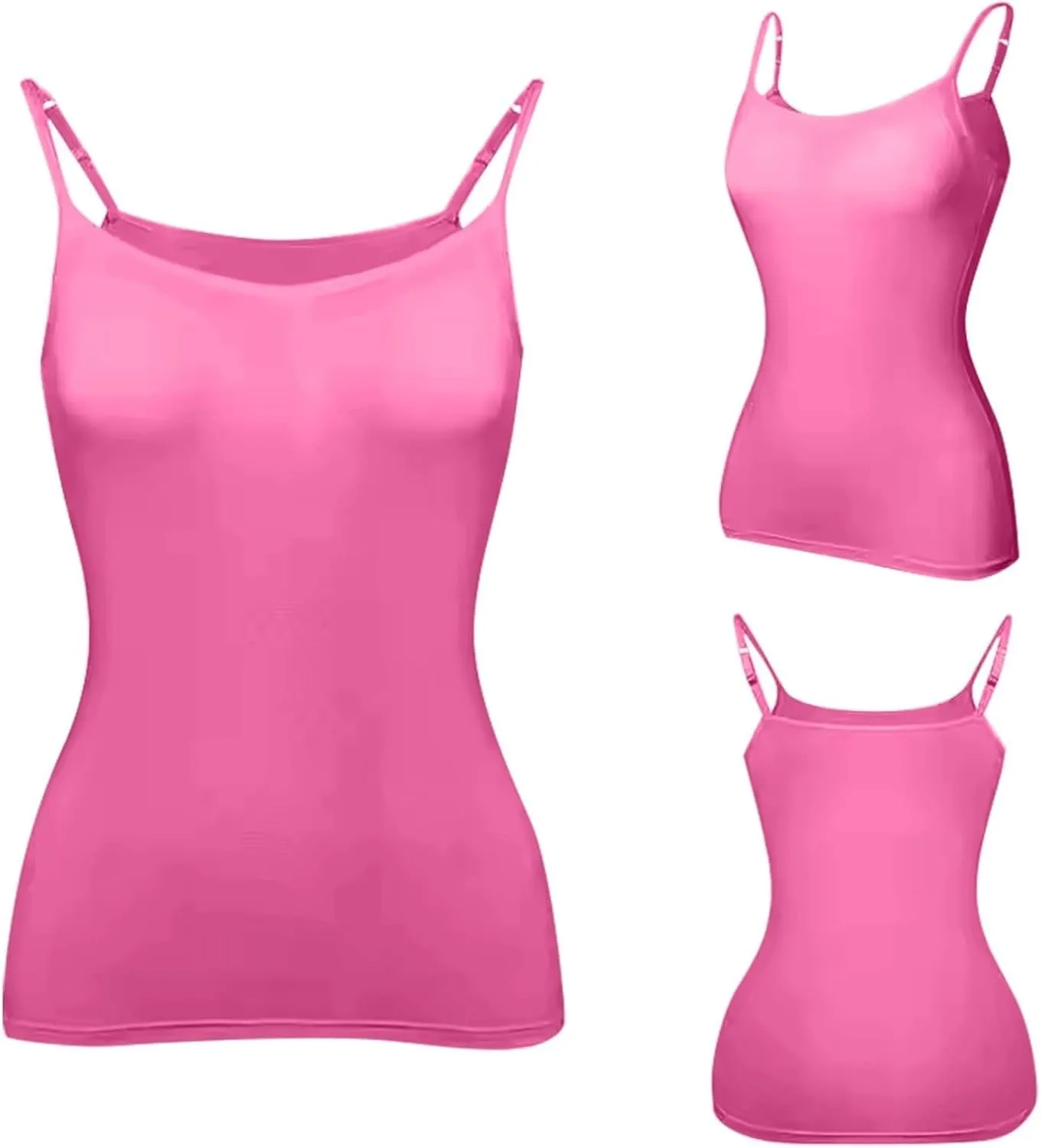 Women's Bra Camisole Tops Adjustable Spaghetti Strap Cami Tank Yoga Sports T-Shirts Athletic Outside with Chest Pad