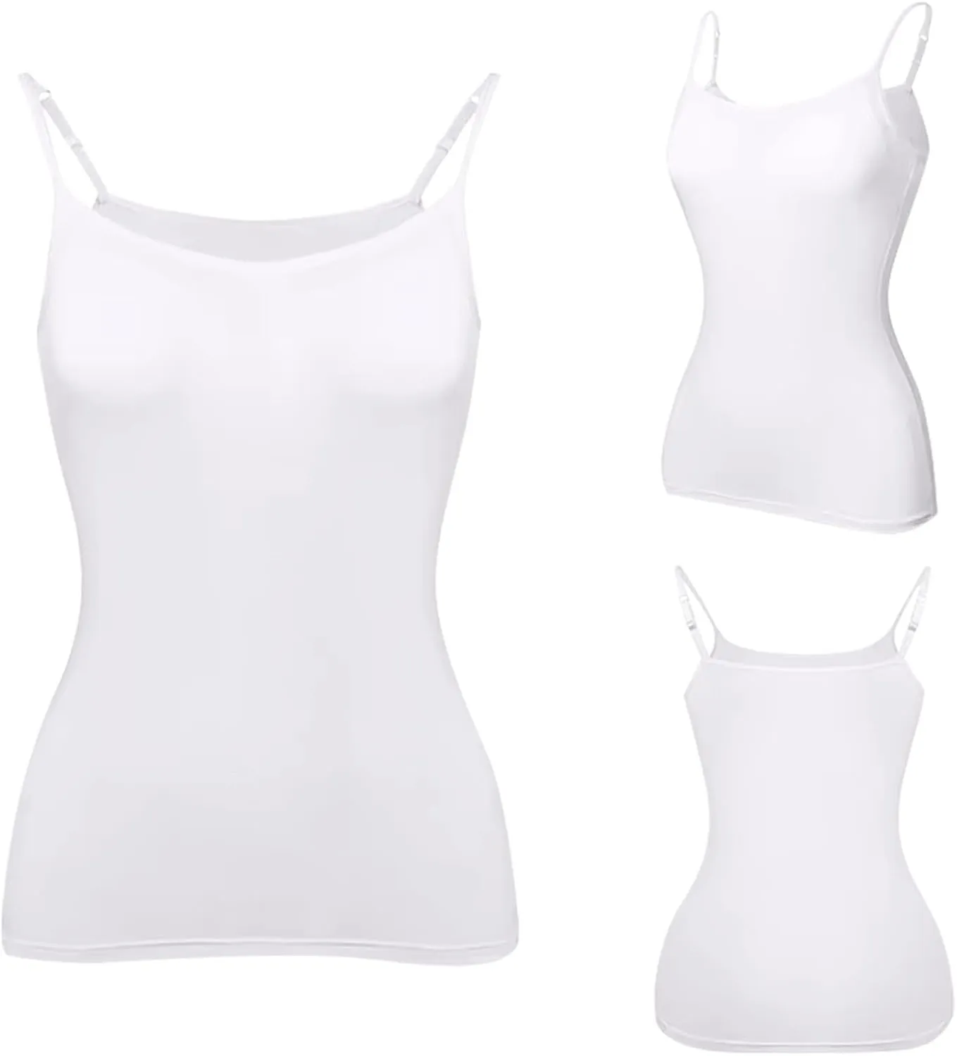 Women's Bra Camisole Tops Adjustable Spaghetti Strap Cami Tank Yoga Sports T-Shirts Athletic Outside with Chest Pad