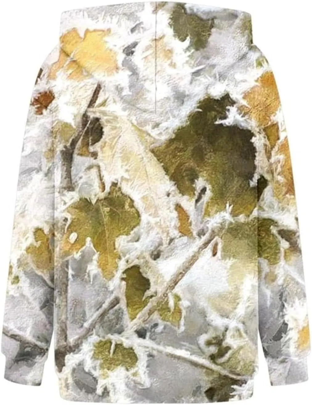 Womens Camo Hoodies Casual Loose Fit Long Sleeve Sweatshirts Oversized Maple Leaf Print Pullover Tops with Pocket