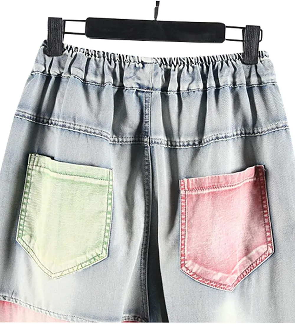 Women's Casual Hip Hop Drop Crotch Harem Jeans Denim Pants Trousers