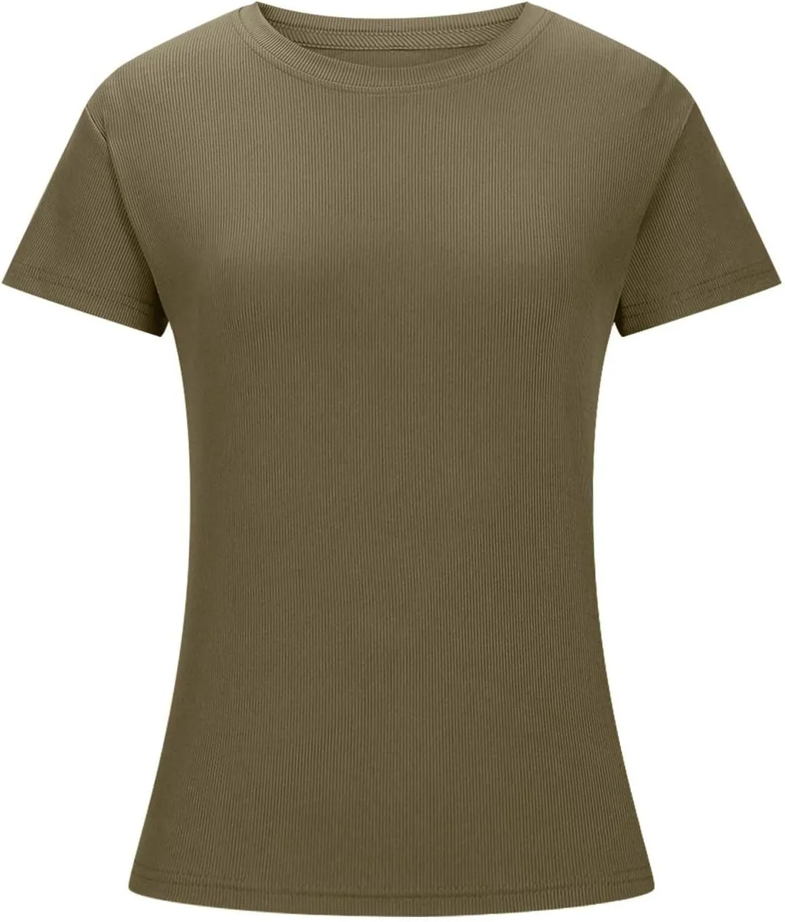 Womens Casual Tops Going Out Crop T Shirts Slim Fit Short Sleeve Crew Neck Tight Blouses Girls Summer Trendy Tunic