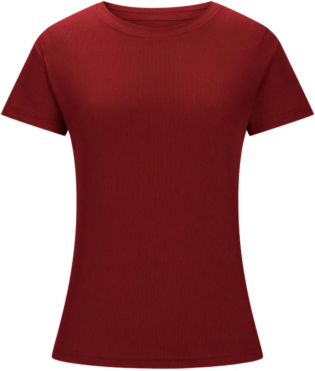 Womens Casual Tops Going Out Crop T Shirts Slim Fit Short Sleeve Crew Neck Tight Blouses Girls Summer Trendy Tunic