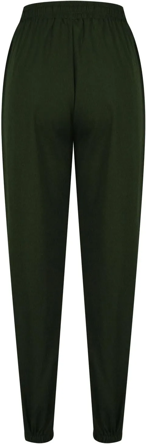 Womens Linen Pants 2025 Summer Casual Drawstring High Waist Loose Lounge Trousers Beach Summer Pant with Pockets