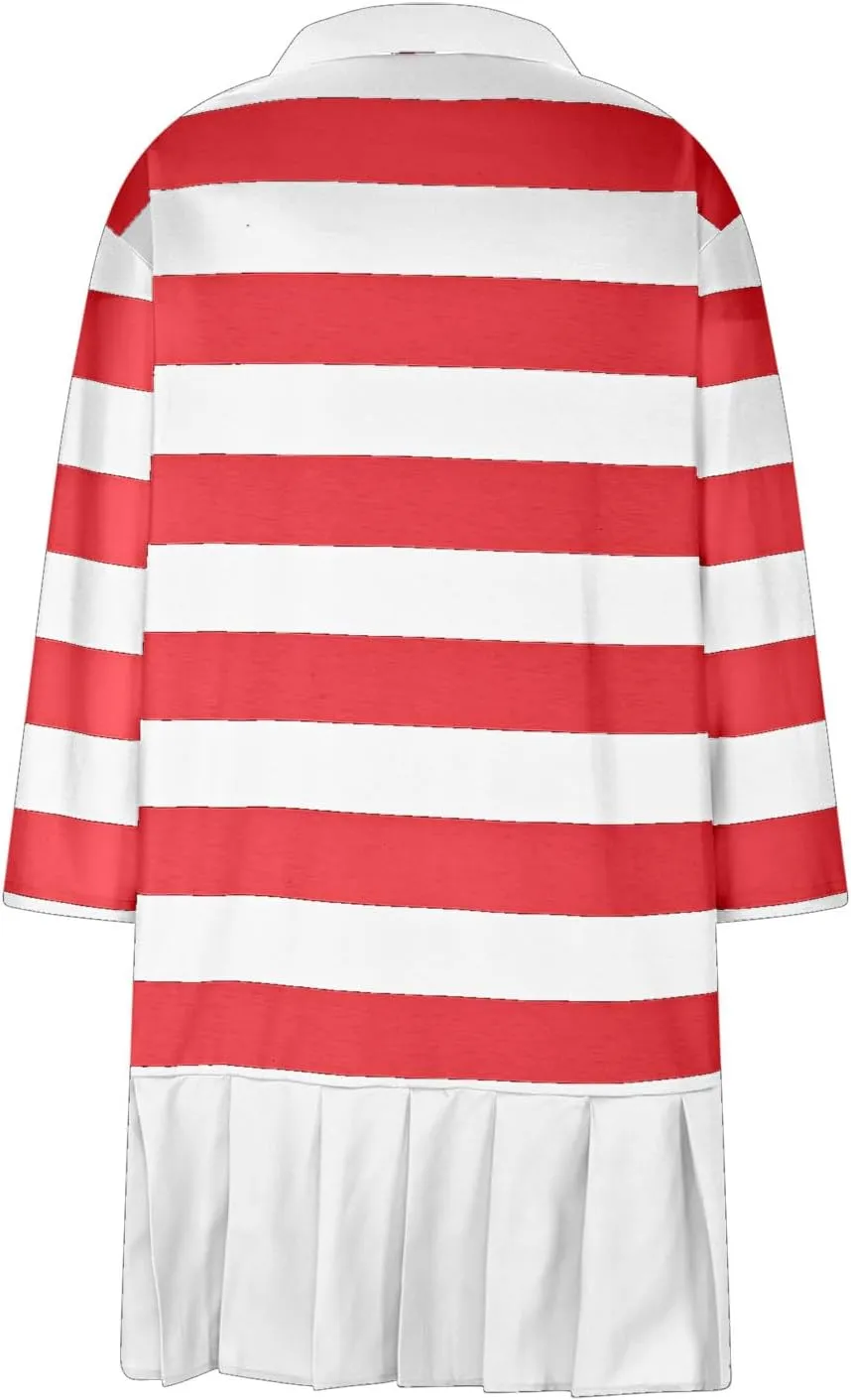 Womens Oversize Fall Sweatshirt Dresses Long Sleeve Lapel mini Dresses Ruched Loose Fitting Pleated Shirt Dresses