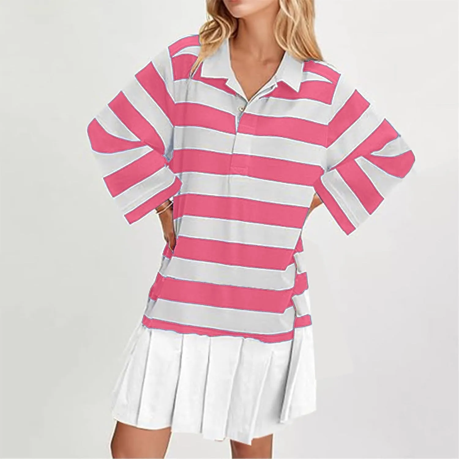 Womens Oversize Fall Sweatshirt Dresses Long Sleeve Lapel mini Dresses Ruched Loose Fitting Pleated Shirt Dresses