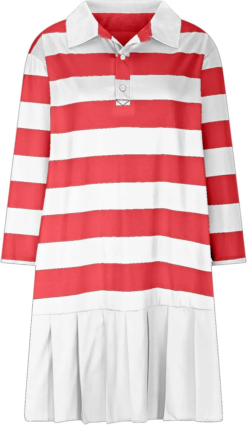 Womens Oversize Fall Sweatshirt Dresses Long Sleeve Lapel mini Dresses Ruched Loose Fitting Pleated Shirt Dresses