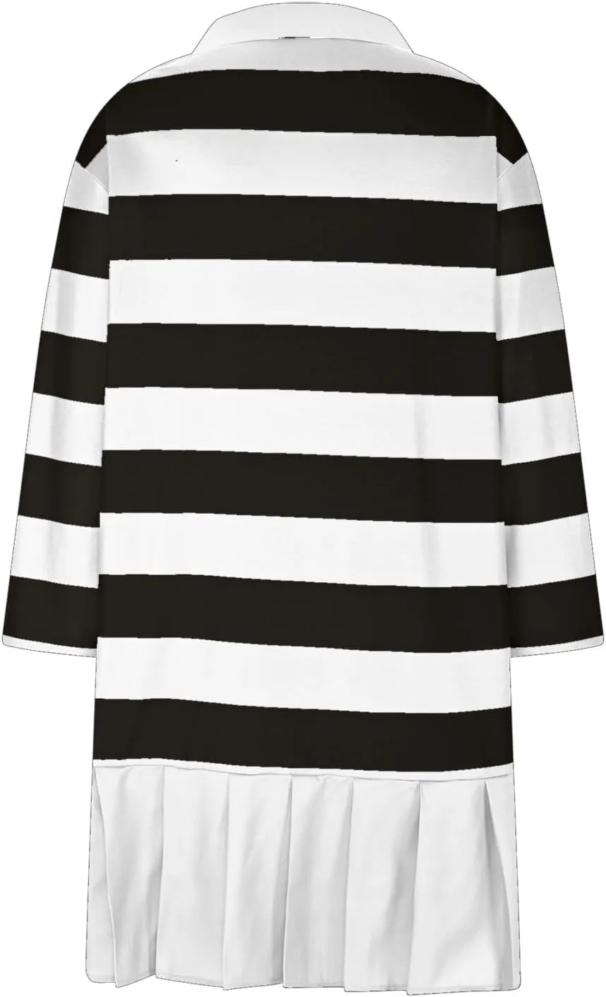 Womens Oversize Fall Sweatshirt Dresses Long Sleeve Lapel mini Dresses Ruched Loose Fitting Pleated Shirt Dresses