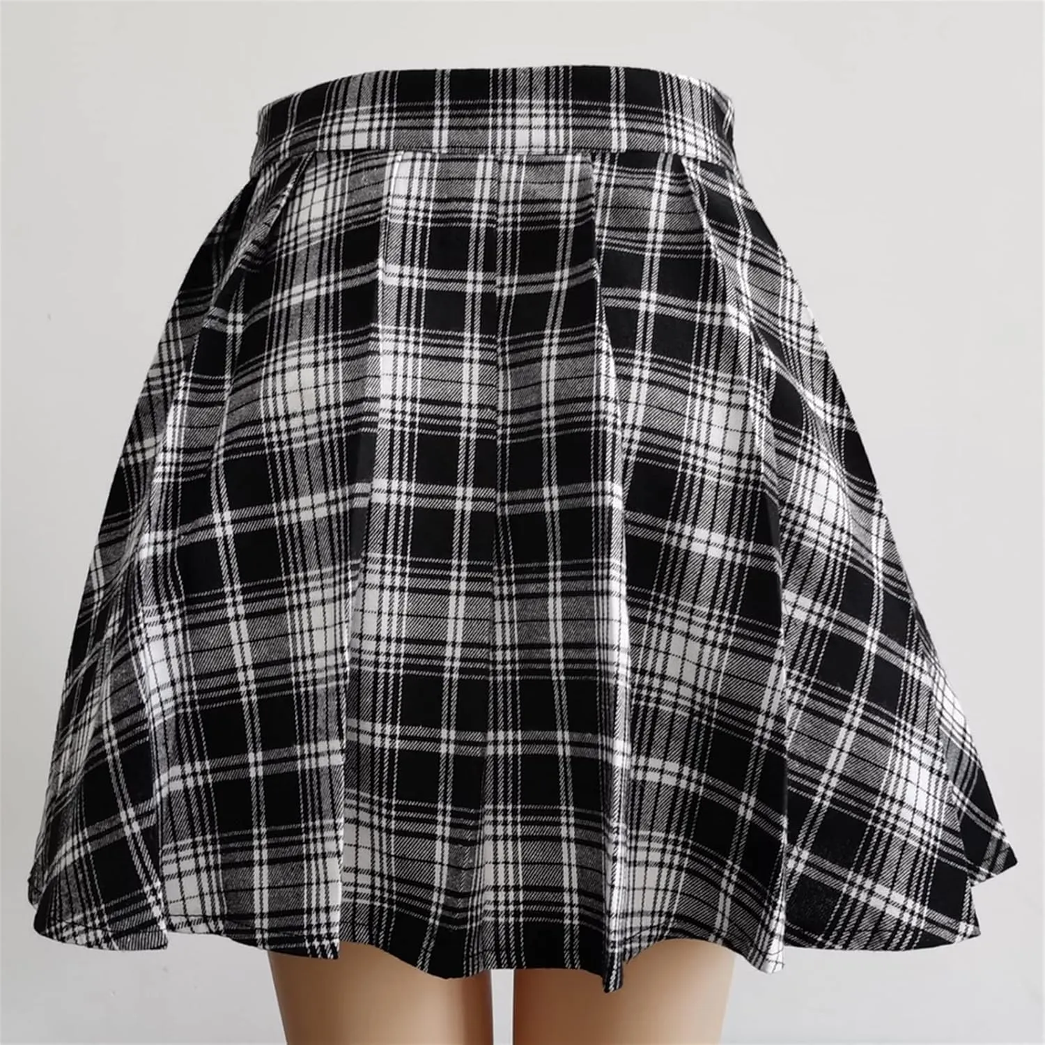 Women's Pleated Skirt Plaid Mini High Waist Skirt Summer (Color : 92132-3HHG, Size : XXXL)