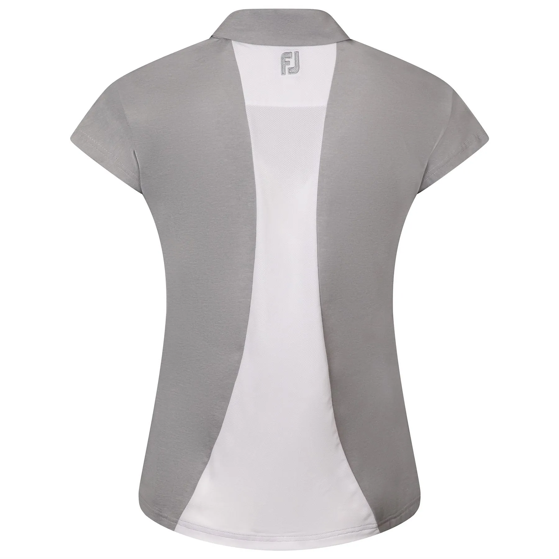 Womens Quarter Zip Color Block Shirt Heather Grey/White - AW24