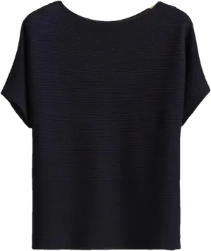 Women's Summer Knitted T-Shirts Short Sleeved Loose T Shirt Tops Silk Satin Camisole Tank Tops