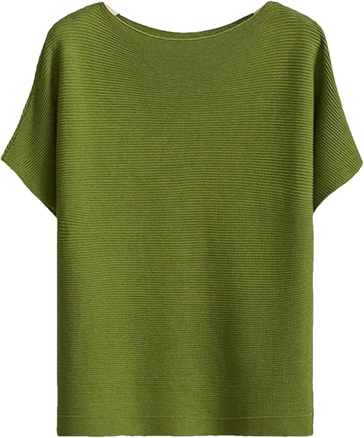 Women's Summer Knitted T-Shirts Short Sleeved Loose T Shirt Tops Silk Satin Camisole Tank Tops