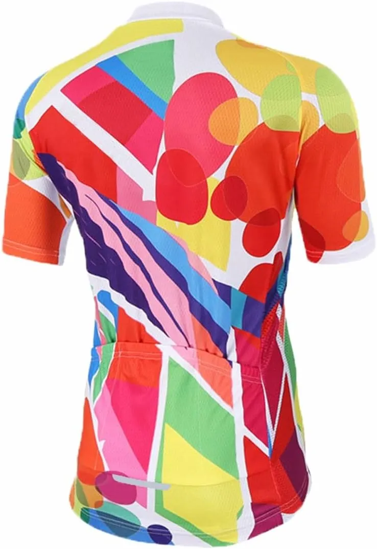 Women's Summer Sport T-Shirts Quick Dry Bicycle Riding Clothing Sun Protection Mountain Bike Riding Tops with Rear Pockets