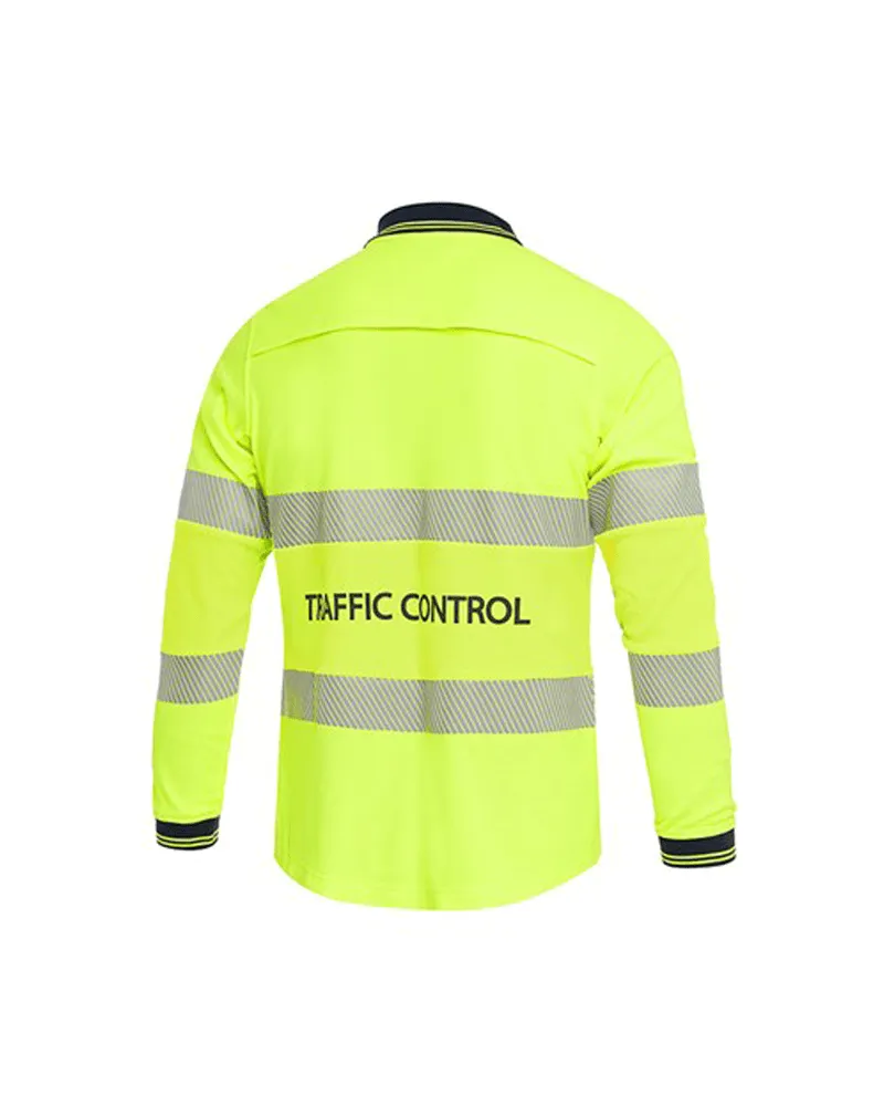 Womens Traffic Control LS Taped Polo Shirt - Yellow