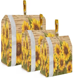 Wood Sunflowers Vintage Packing Cubes for Travel 3 Set Compressible Packing Cubes Suitcase Organizer Bags Set for Travel Compression